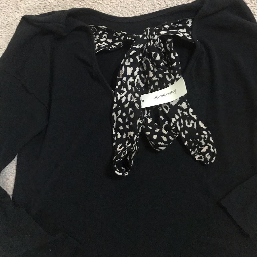 NWT Francesca’s Blue Rain tie back shirt size XXS